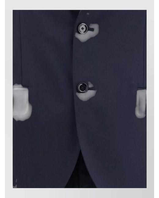 Lardini Blue Wool Single Breasted Coat for men