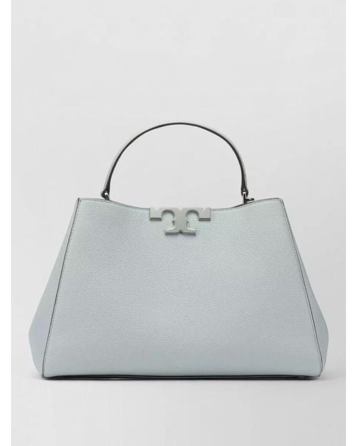 Tory Burch Gray Leather Bucket Bag Detachable Strap Top Handle
