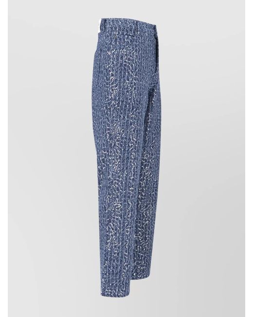 Charles Jeffrey Blue Cotton Straight-Leg Trousers for men