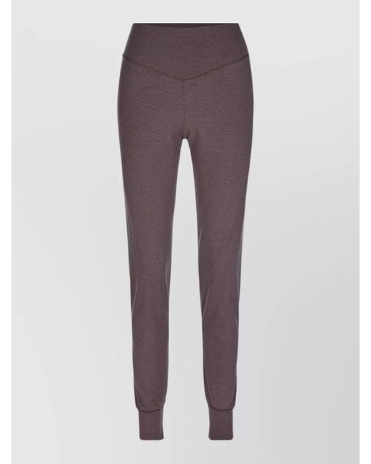 Calida Purple Pants Elastic Waistband Ribbed Cuffs Seams
