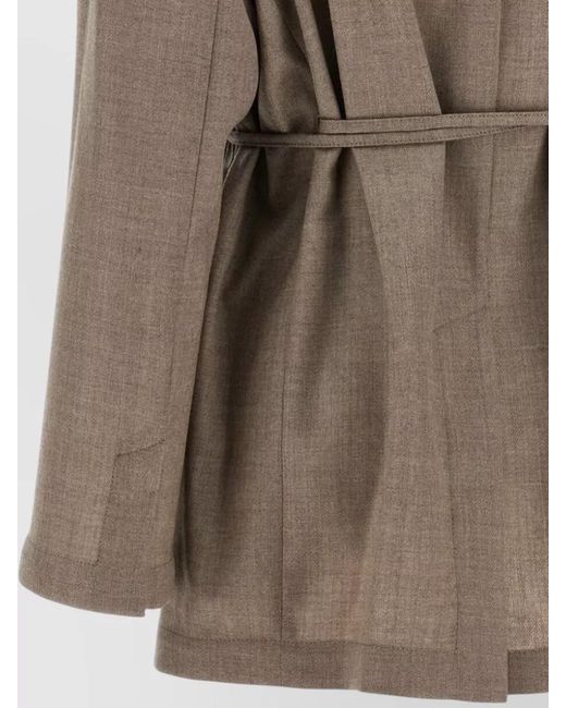 Brunello Cucinelli Brown Tailored Suit Jacket Notch Lapel Pockets
