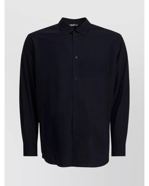 Auralee Blue Long Sleeve Tropical Wool Button-Up Shirt for men