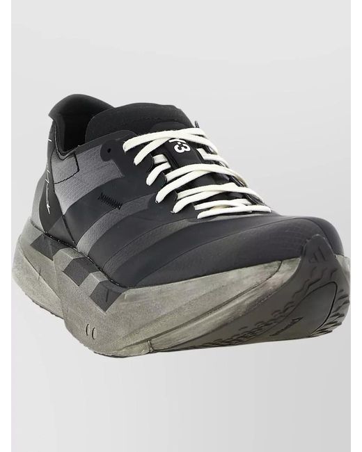 Y-3 Black Adios Pro 4 Round Toe Low Sneakers for men