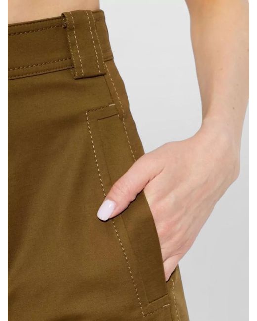 Max Mara Natural High Waist Cuffed Hem Nylon Silk Pants