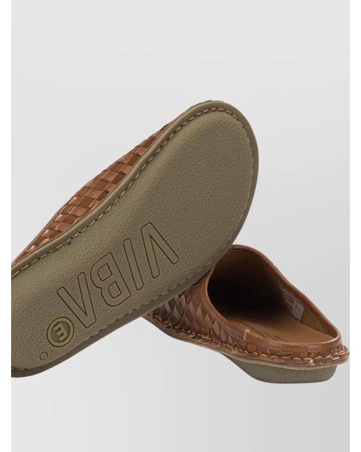 Comme des Garçons Brown Roma Woven Flat Sole Round Toe Mules for men