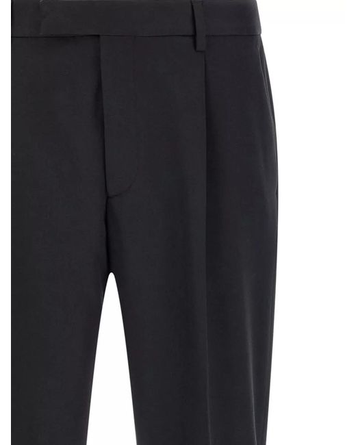 Zegna Blue Tailored Trousers Pleated Design Belt Loops for men