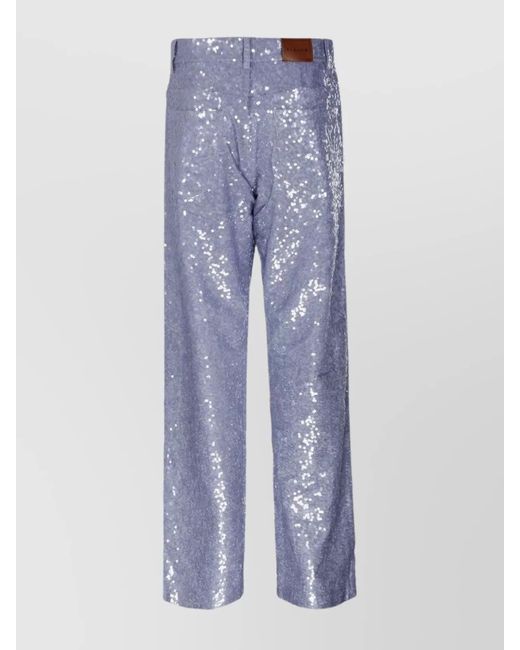 P.A.R.O.S.H. Blue Denim Straight-Leg Trousers