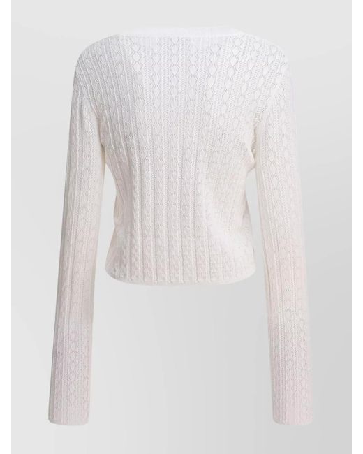 Loulou de Saison White Fine-Knit Crew-Neck Sweater