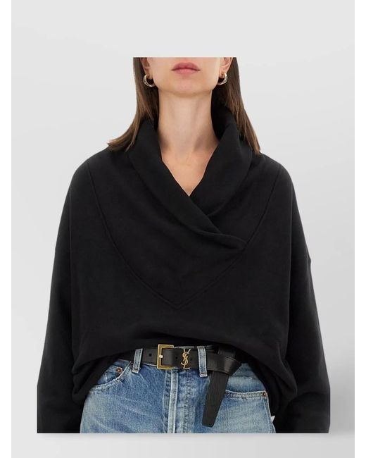 Saint Laurent Black V-Neck Cotton Jumper