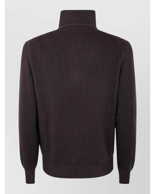 Filippo De Laurentis Gray Half Zip Wool Jumper for men