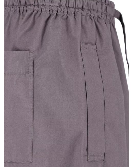 Lemaire Purple Tailored Pants Side Pockets Button Detail for men