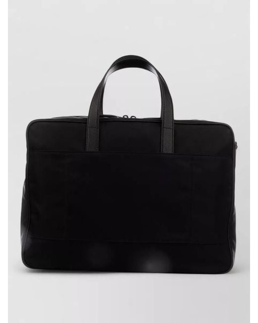 Prada Black Rectangular Briefcase Top Handles Detachable Tag for men