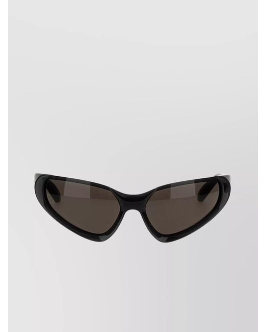 Balenciaga Black Nylon Rectangular Sunglasses