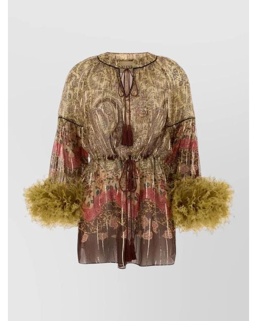 Valentino Garavani Natural Printed Silk Mini Dress