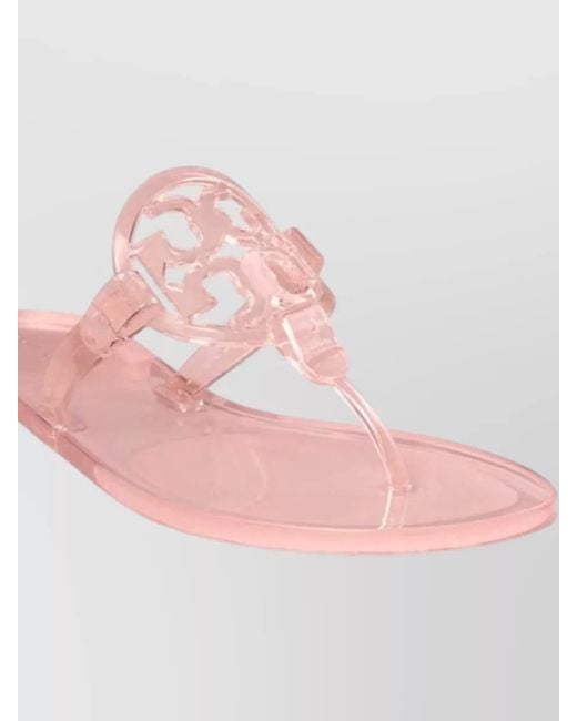 Tory Burch Pink Miller Jelly Flat Flip Flop Sandals