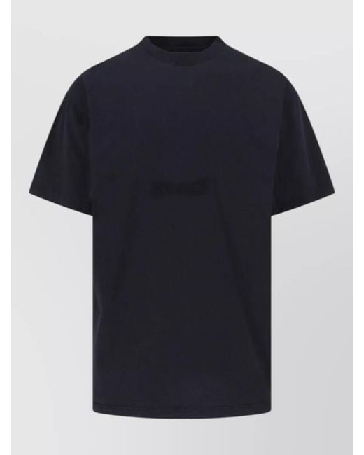 Balenciaga Blue Crew Neck Cotton Jersey Short Sleeve T-Shirt for men
