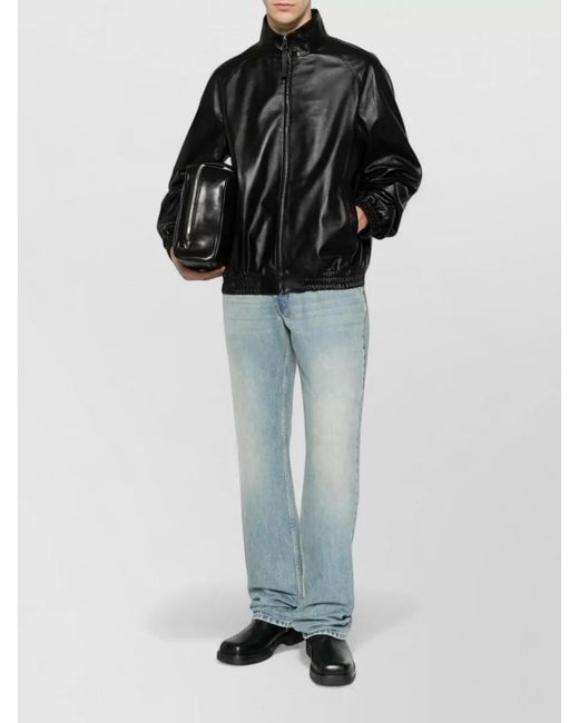 Givenchy Black High Collar Nylon And Silk Coat for men
