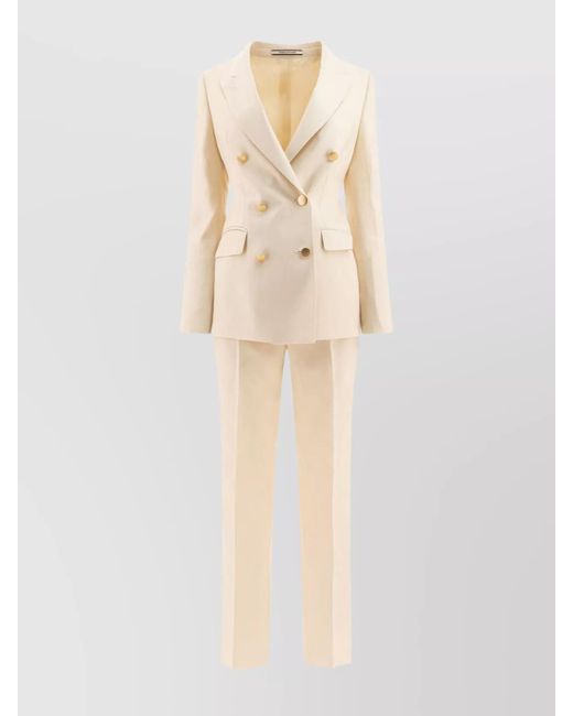 Tagliatore Natural Tailored Suit With Notched Lapels And Double-Breasted Design