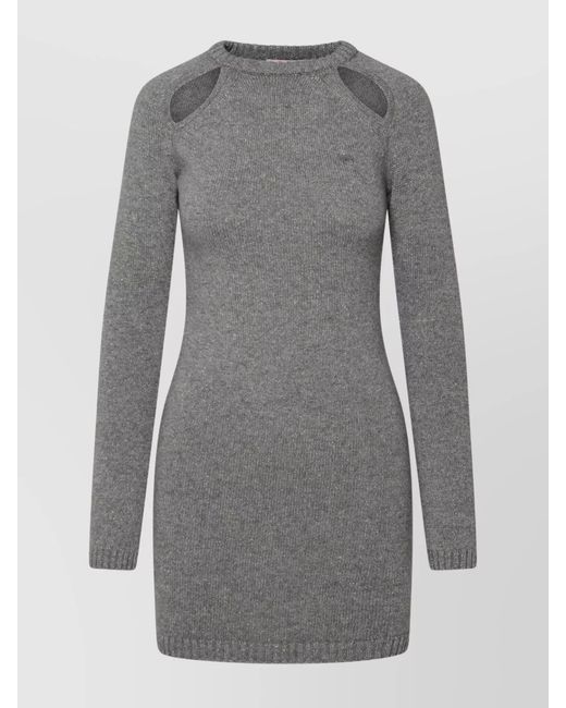 Chiara Ferragni Gray Cashmere-Blend Dress