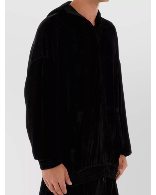 Balenciaga Black Velvet Sweatshirt for men