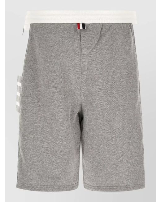 Thom Browne Gray Cotton Bermuda Shorts for men