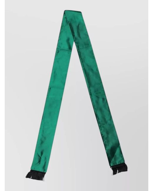 Dolce & Gabbana Green Silk Fringed Neck Wrap Foulard Scarf for men