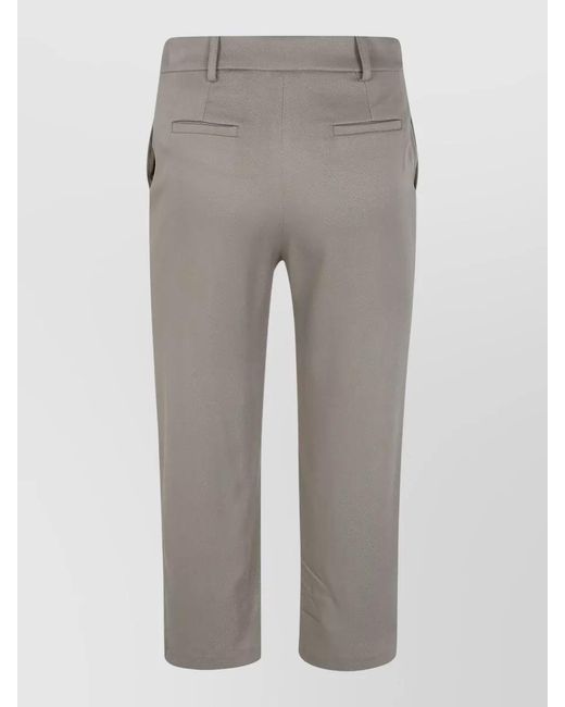Frankie Shop Gray Lior Fluid Tailored Capri Pants Belt Loops
