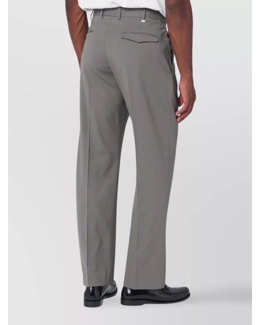 PT Torino Gray Straight-Leg Trousers for men