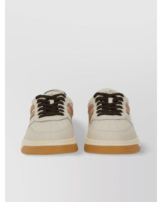 Hogan Natural Leather Low-Top Sneakers