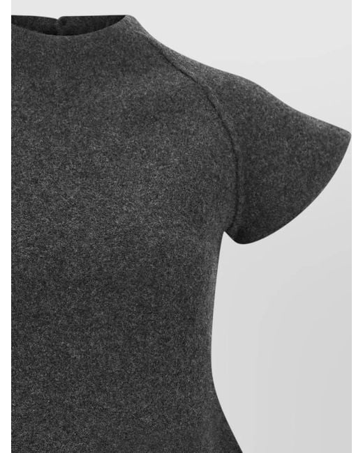 Jil Sander Black Virgin Wool Dress A Line Cap Sleeves