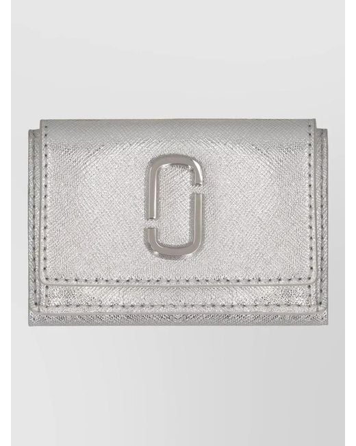 Marc Jacobs Gray Mini Snapshot Leather Keyring Wallet