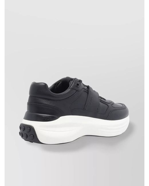 Tod's Gray Leather Low-Top Sneakers