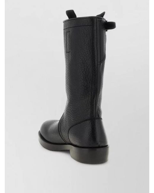 Dries Van Noten Black Leather Biker Boots for men