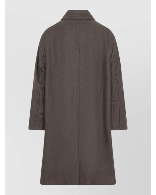Studio Nicholson Brown Wool Long Relaxed-Fit Overcoat for men