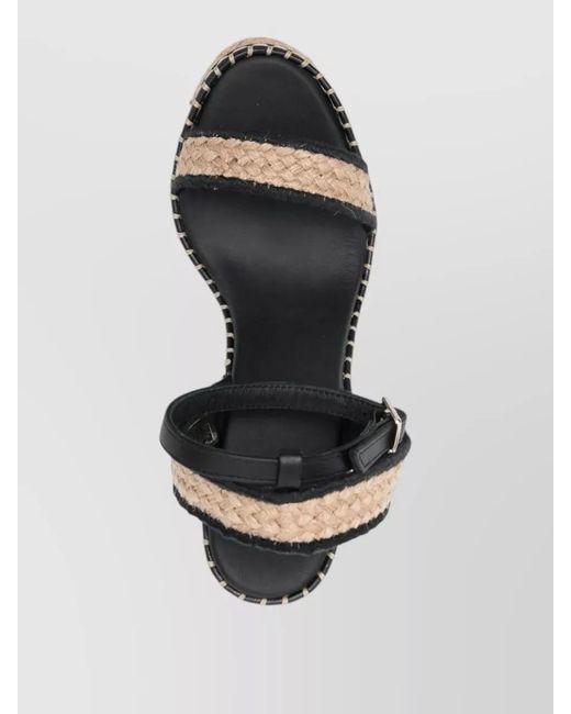 Castaner Metallic Leather Ankle-Strap Platform Wedge Espadrilles
