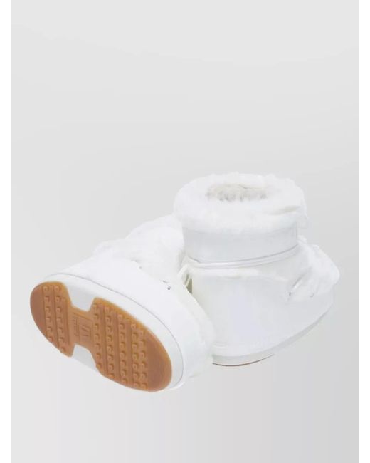 Moon Boot White Faux Fur Ankle Boots