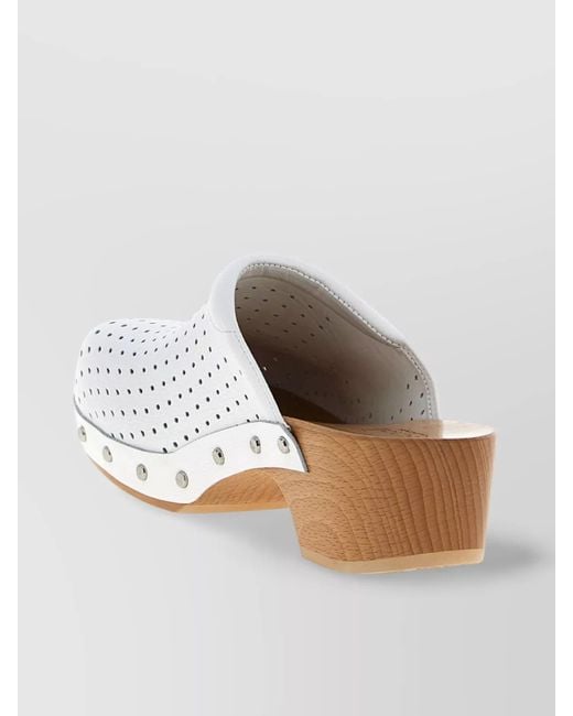 Balenciaga White Leather Clog Mules