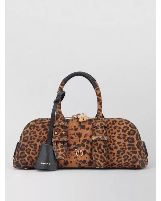 Pinko Brown Love Bag Leather Shoulder Bag
