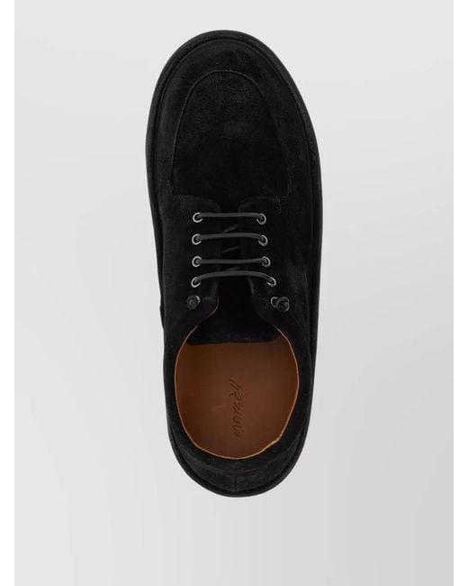 Marsèll Black Cassapelle Suede Derby Shoes Rubber Sole for men
