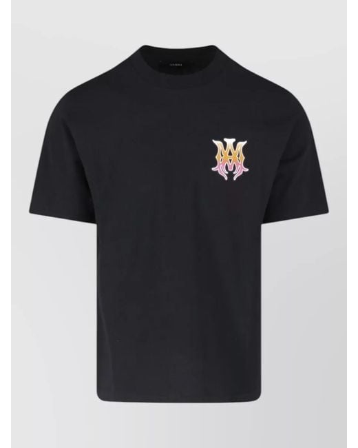Amiri Black Crew Neck Graphic Print Short Sleeve T-Shirt for men