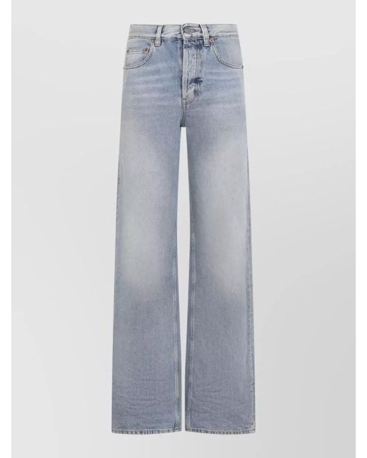 Saint Laurent Blue Neo 90S High Waist Baggy Jeans