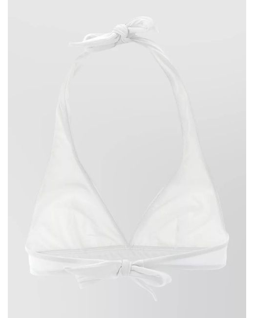 Brunello Cucinelli White Technical Jersey Bikini Top