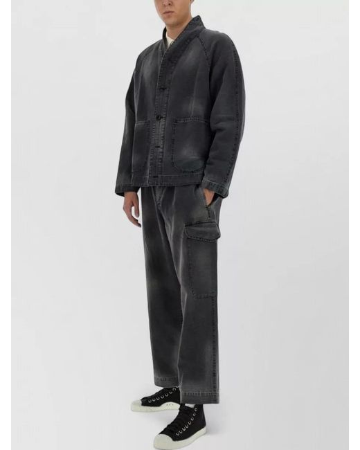 YMC Black Erkin Jacket Long Sleeves Front Pockets for men