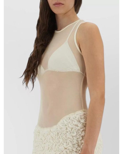 Selia Richwood Natural Mini Dress Poncik Fitted Sleeveless Sheer