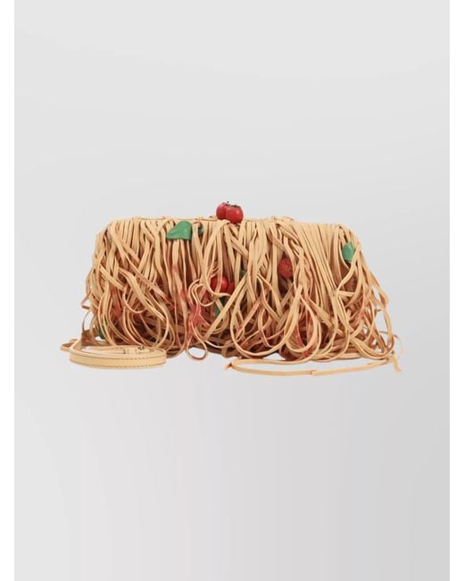 Moschino Multicolor Spaghetti Inspired Shoulder Clutch Bag