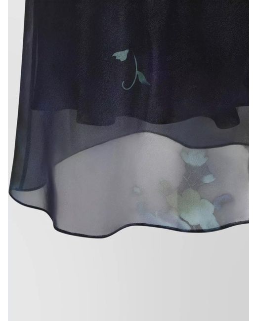Giorgio Armani Blue Silk One-Shoulder Maxi Dress