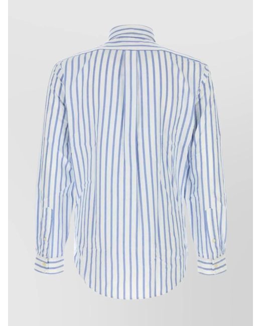 Polo Ralph Lauren Embroidered Stripes Oxford Shirt in Blue for Men ...