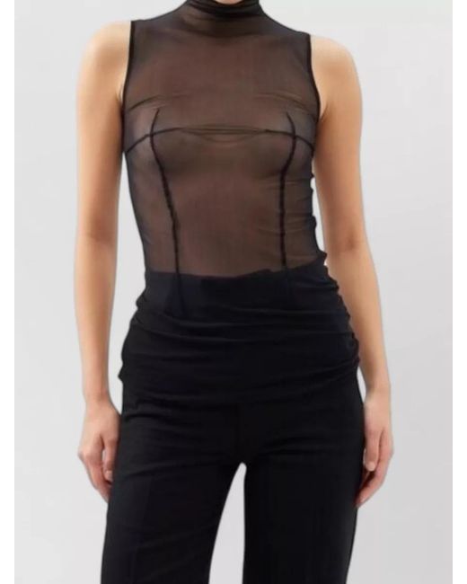 Ann Demeulemeester Black Sleeveless High Neck Stretch Tailoring Set