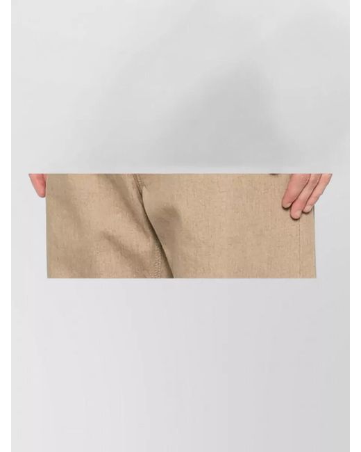 Woolrich Natural Knit Polo Shirt Short Sleeves Ribbed Finishes for men