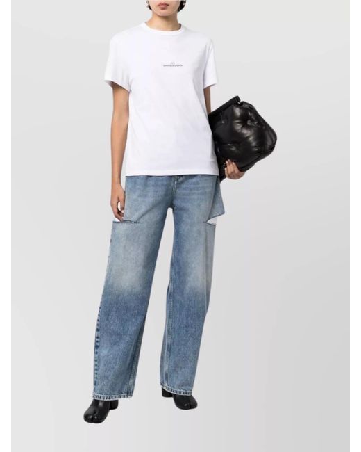 Maison Margiela White Cotton Logo-Print T-Shirt